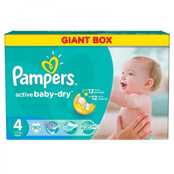 Подгузники Pampers Active Baby 4 Maxi (8-14 кг), 90 шт. foto