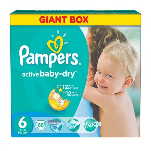 Scutece Pampers Active Baby 6 Extra Large (15+ kg), 66 buc. foto
