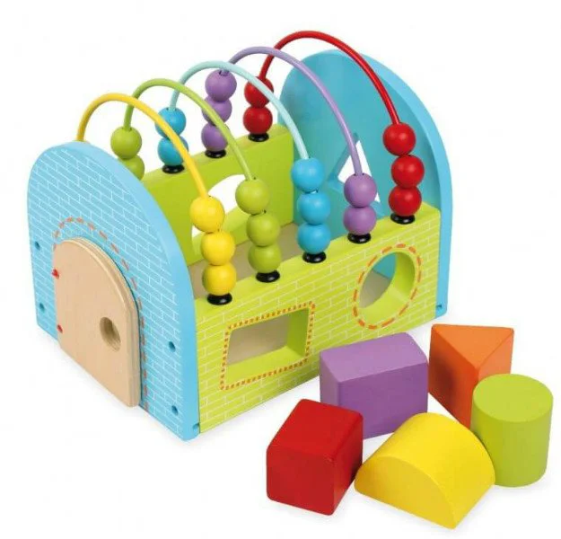 Jucarie multifunctionala din lemn Joy Baby Mix foto