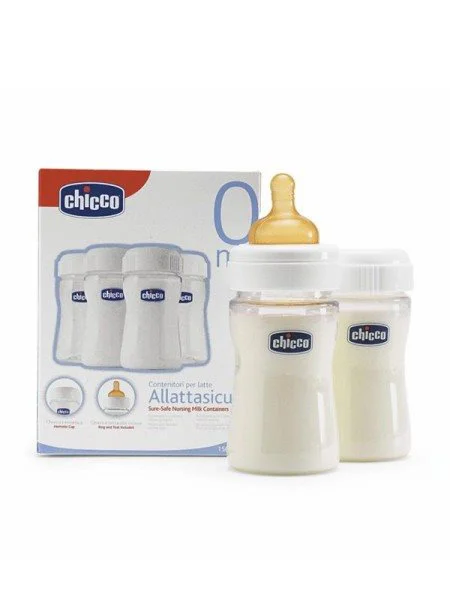 Recipiente pentru stocarea laptelui matern Chicco, 150 ml, 4 buc.