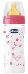 Бутылочка пластиковая Chicco Well Being GIRL с латексной соской, 250 мл