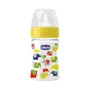 Biberon din plastic Chicco Well Being IRONIC cu tetina din silicon, flux normal, 150 ml foto