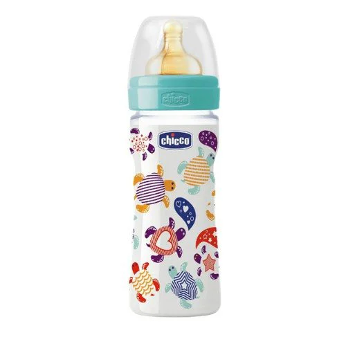 image for Biberon din plastic Chicco Well Being IRONIC cu tetina din latex, flux reglabil, 250 ml foto