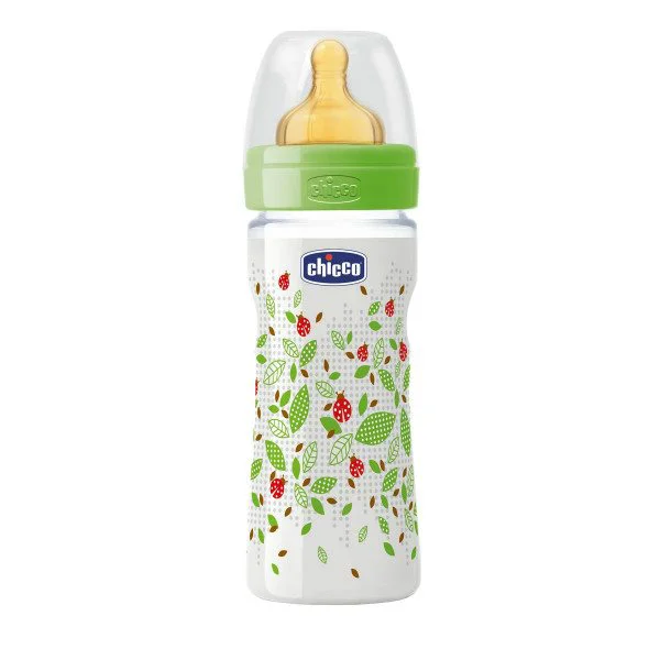 Бутылочка пластиковая Chicco Well Being с латексной соской, 250 мл
