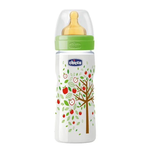 Biberon din plastic Chicco Well Being cu tetina din latex, 330 ml foto