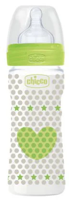 Biberon din plastic Chicco Well Being cu tetina din silicon, 250 ml foto