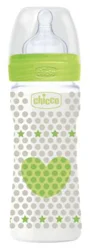 Biberon din plastic Chicco Well Being cu tetina din silicon, 250 ml foto