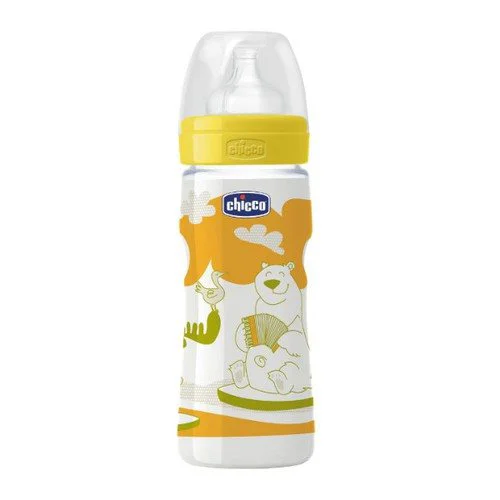Biberon din plastic Chicco Well Being ROMANTIC cu tetina din silicon, 330 ml foto
