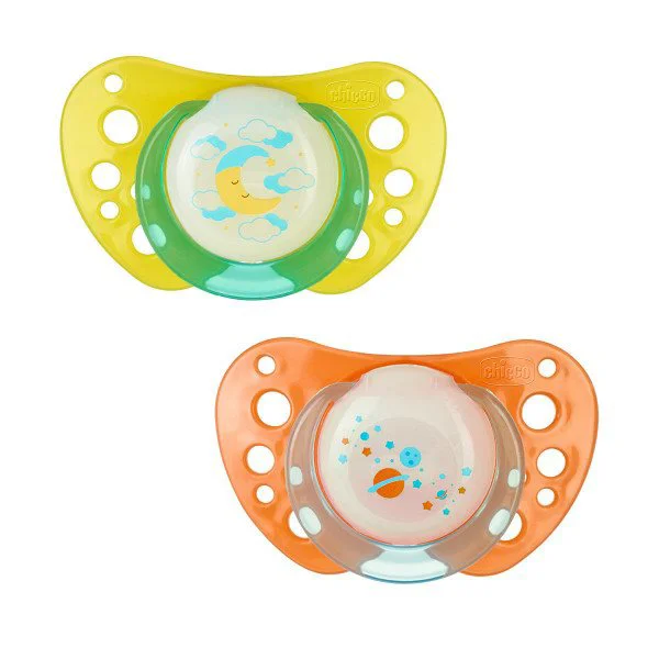image for Пустышка Chicco Physio Air силиконовая Glowing (12+ мес.), 2 шт. foto