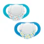Пустышка с кольцом Chicco Physio Compact силиконовая Синяя (6-12 мес.), 2 шт. foto