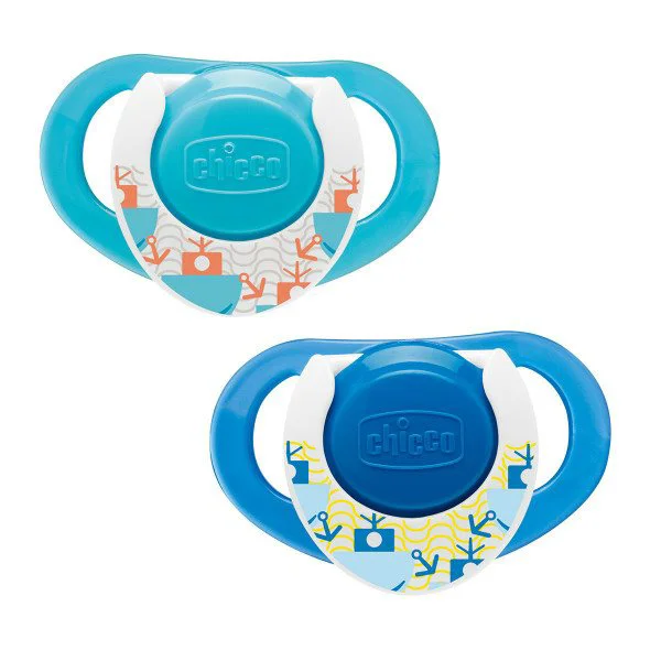 image for Пустышка с кольцом Chicco Physio Compact силиконовая Синяя (12+ мес.), 2 шт. foto