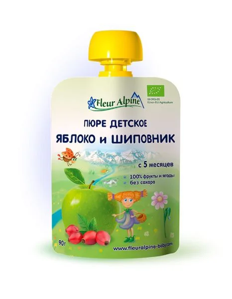Piure de mere si maces Fleur Alpine (5+ luni), 90 g foto