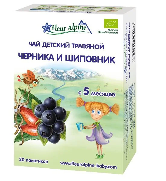 Ceai Fleur Alpine Organic de afine si maces (5+ luni), 20 plic. foto