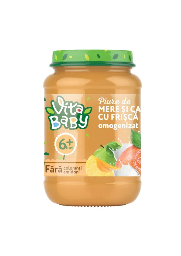 Пюре Vita Baby яблоко и абрикос со сливками "Неженка" (6+ мес.), 180 г