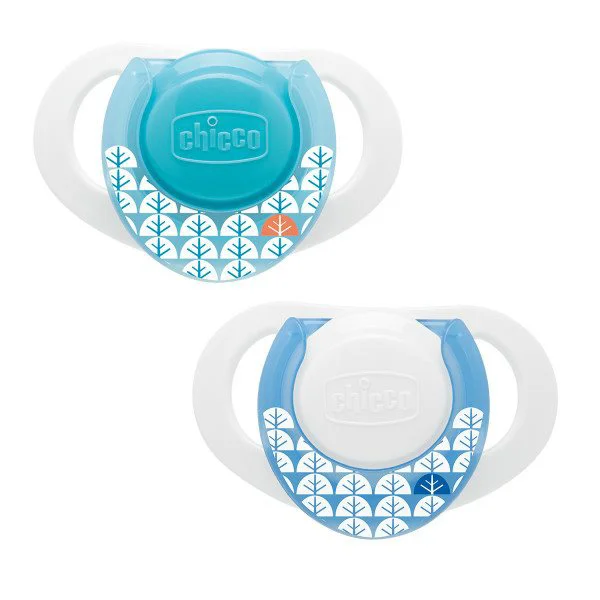 image for Пустышка с кольцом Chicco Physio Compact силиконовая Синяя (0-6 мес.), 2 шт. foto