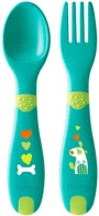 Set lingurita si furculita Chicco din plastic (12+ luni)