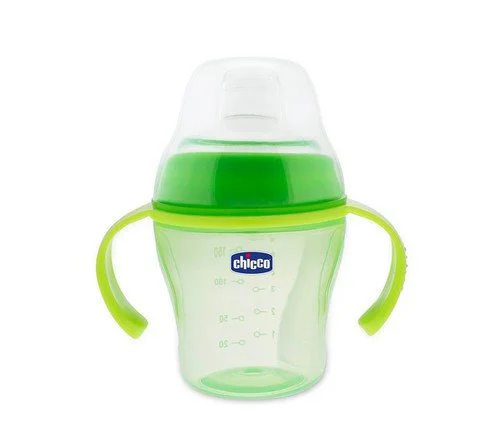 Canuta cu nasuc moale Chicco cu supapa anticurgere Verde (6+ luni), 200 ml