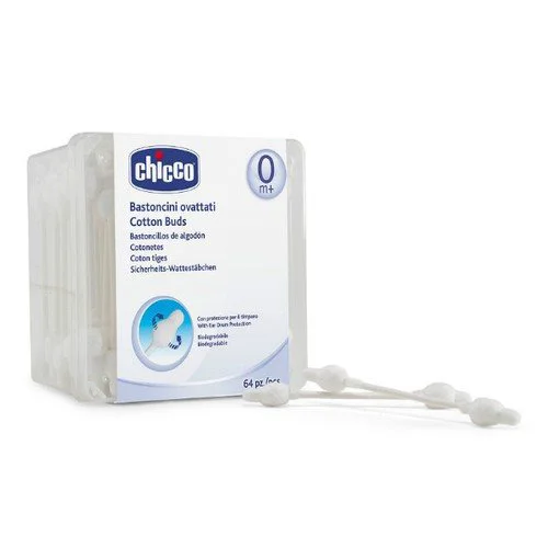 Ватные палочки Chicco с ограничителем, 63 шт.