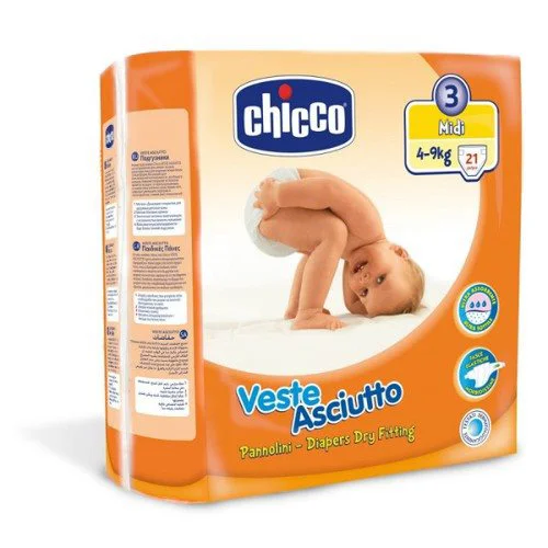 Scutece Chicco Midi 3 (4-9 kg), 21 buc. foto