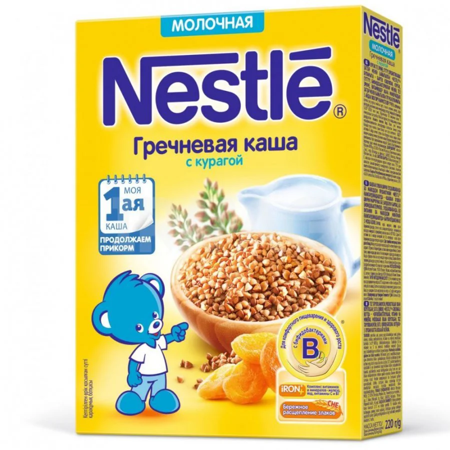 image for Каша молочная гречневая Nestle с курагой (6+ мес.), 220 г foto