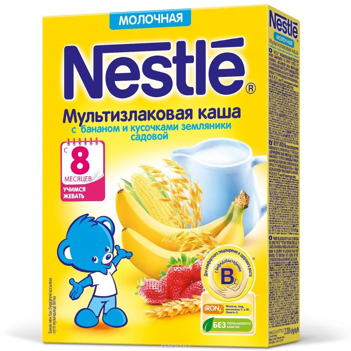image for Каша Nestle мультизлаковая с бананом и земляникой (8+ мес), 220 г foto