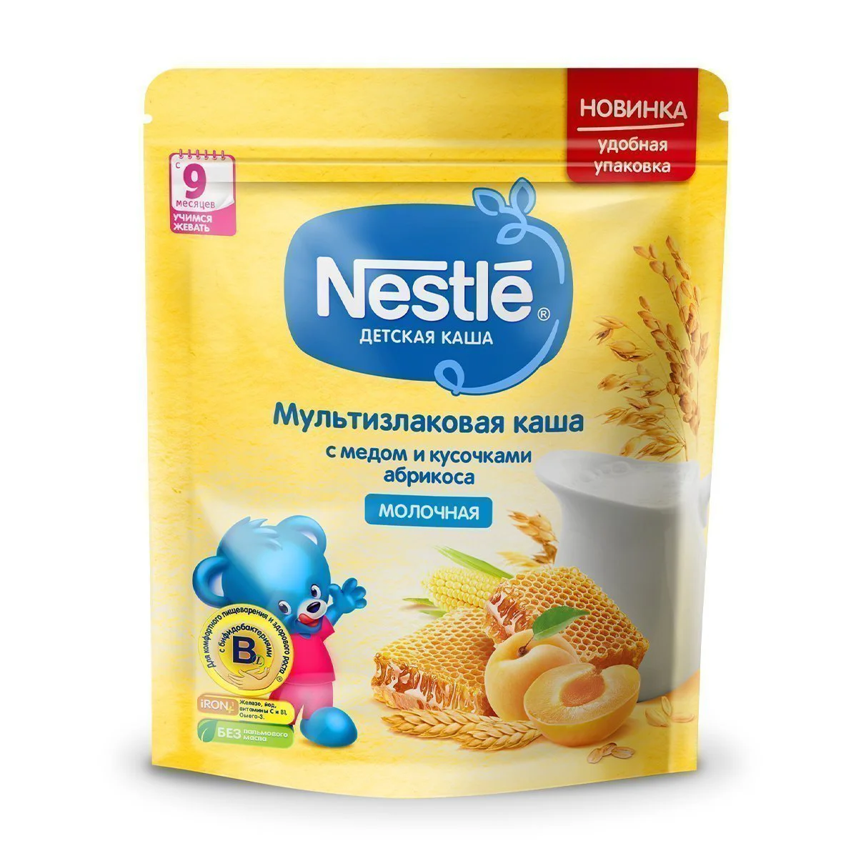 image for Каша молочная Мультизлаковая Nestle с мёдом и абрикосом (9+ мес.), 220 г foto