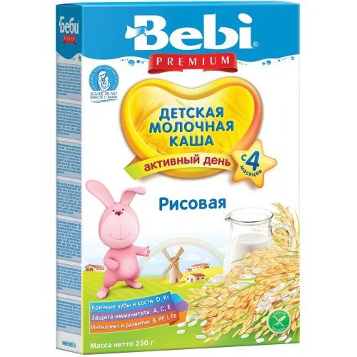 Terci de orez cu lapte Bebi (4+ luni), 250 g