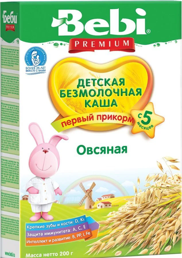 Каша безмолочная овсяная Bebi (5+ мес.), 200 г