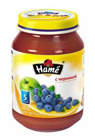 Пюре Hame Яблоко и черника (5+ мес.), 190 г