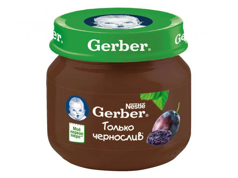 Piure Gerber din prune uscate (4+ luni), 80 g