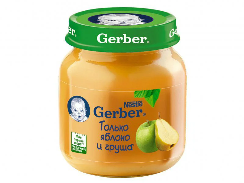 Piure Gerber din mere si pere (5+ luni), 130 g foto