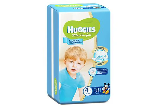 Scutece Huggies Ultra Comfort Small 4+ Boy (10-16 kg), 17 buc. foto