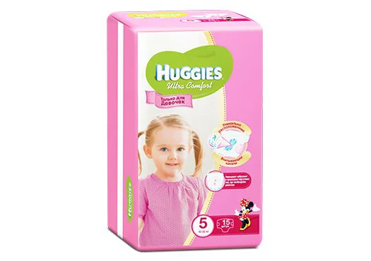 Scutece Huggies Ultra Comfort Small 5 Girl (12-22 kg), 15 buc.