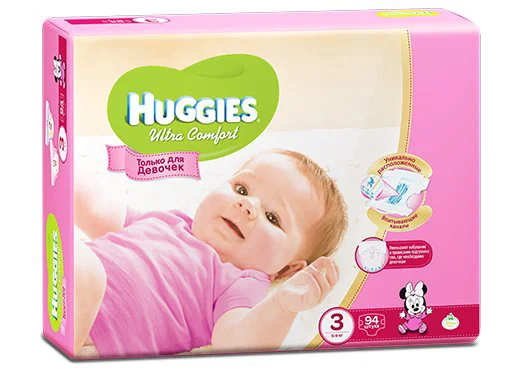 Scutece Huggies Ultra Comfort Giga 3 Girl (5-9 kg), 94 buc. foto