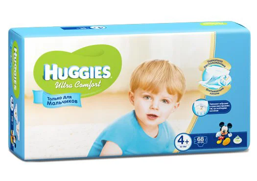 Подгузники Huggies Ultra Comfort Giga 4+ Boy (10-16 кг), 68 шт. foto