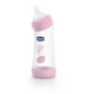 Biberon din plastic Chicco Girl cu tetina din silicon inclinata, 250 ml foto