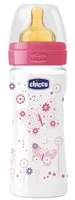 Бутылочка пластиковая Chicco Well Being GIRL с латексной соской, 250 мл