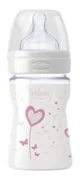 Biberon din sticla Chicco Girl Decorated Glass cu tetina din silicon, 150 ml foto