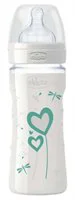 Бутылочка стеклянная Chicco Decorated Glass с силиконовой соской, 240 мл