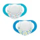 Пустышка с кольцом Chicco Physio Compact силиконовая Синяя (6-12 мес.), 2 шт. foto