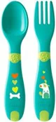 Set lingurita si furculita Chicco din plastic (12+ luni)