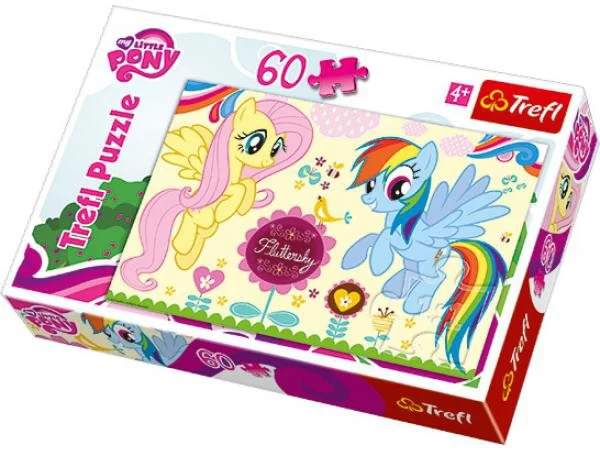 Puzzle Trefl Hasbro Ponies in the amusement park, 60 piese foto