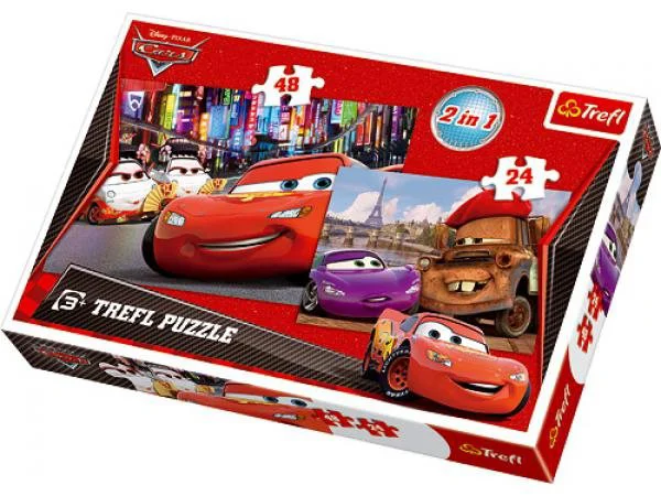 Puzzle Trefl Disney Cars Tokyo and Paris, 2 in 1 (24+48 piese) foto