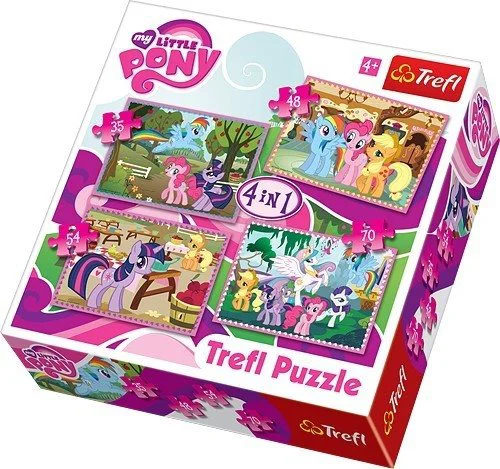 Puzzle Trefl Hasbro Ponies Holiday, 4 in 1 (35+48+54+70 piese) foto