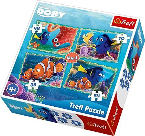 Puzzle Trefl Disney Underwater Fun - Finding Dory, 4 in 1 (35+48+54+70 piese) foto