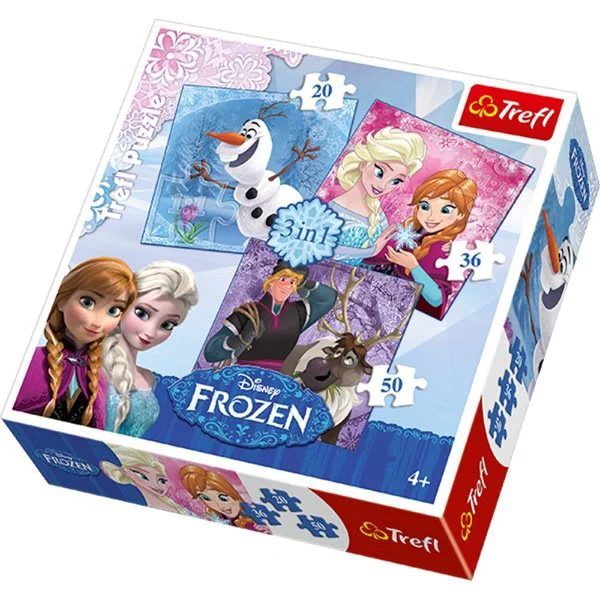 Puzzle Trefl Disney Frozen Land Heroes, 3 in 1 (20+36+50 piese) foto