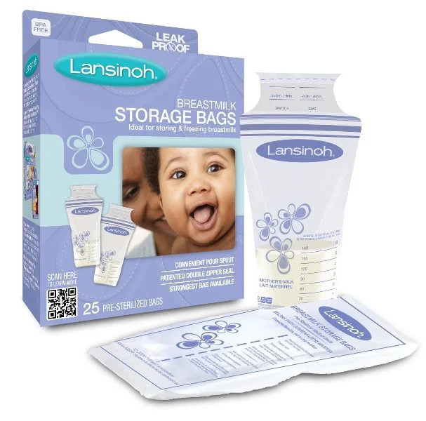 Pungi sterile Lansinoh pentru stocarea laptelui matern, 25 buc.