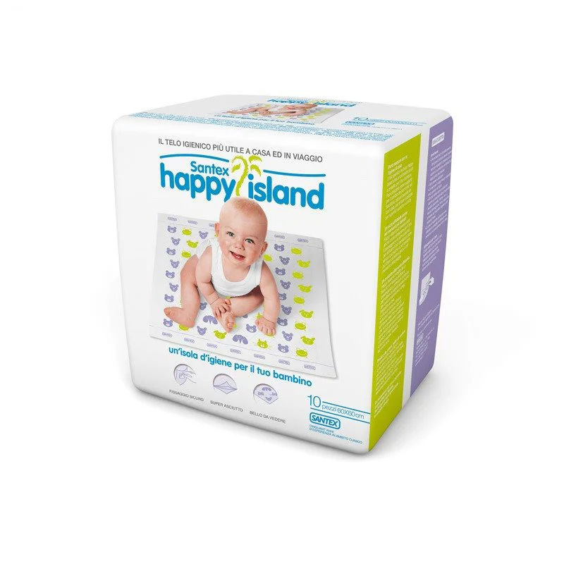 Cearsaf igienic multifunctional Happy Island (60x60 cm), 10 buc.