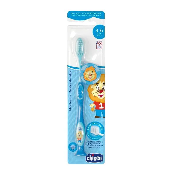 image for Periuta de dinti pentru copii Chicco Albastra cu capac protector (3-6 ani) foto
