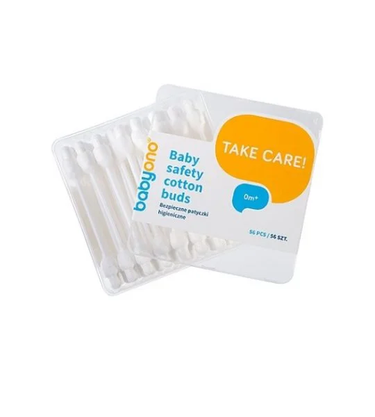 Косметические палочки BabyOno с ограничителем, 56 шт